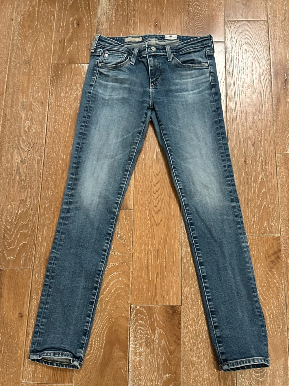 AG Adriano Goldschmied Women's Cropped Slim Jeans in Medium Blue Wash